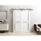 Sartodoors Sliding Closet Barn Bypass Doors 60 x 96in, White Silk W/ Frosted Glass, Sturdy 6.6ft Rails VEREGIO7288BBB-WS-6096 - alternate 5